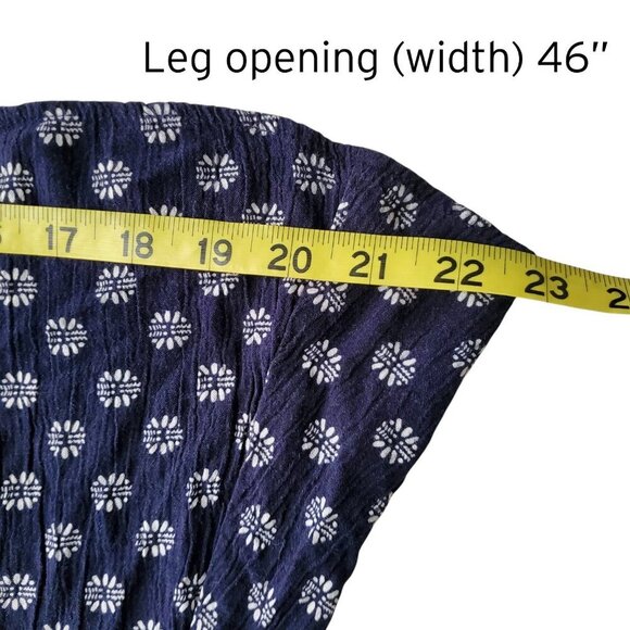 1. State Gypsy Night Embroidered Navy V-Neck High-Slit Wide-Leg Jumpsuit Size S - Picture 12 of 16